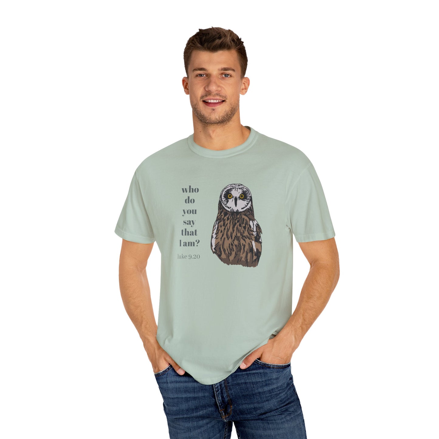 Pueo Who Do You Say That I Am - Owl T-shirt, Hawaiian Barn Owl Bird, Christian Faith Gift, Vintage Style Top, Religious Graphic Apparel