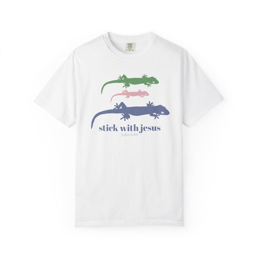 Gecko T-shirt Stick With Jesus