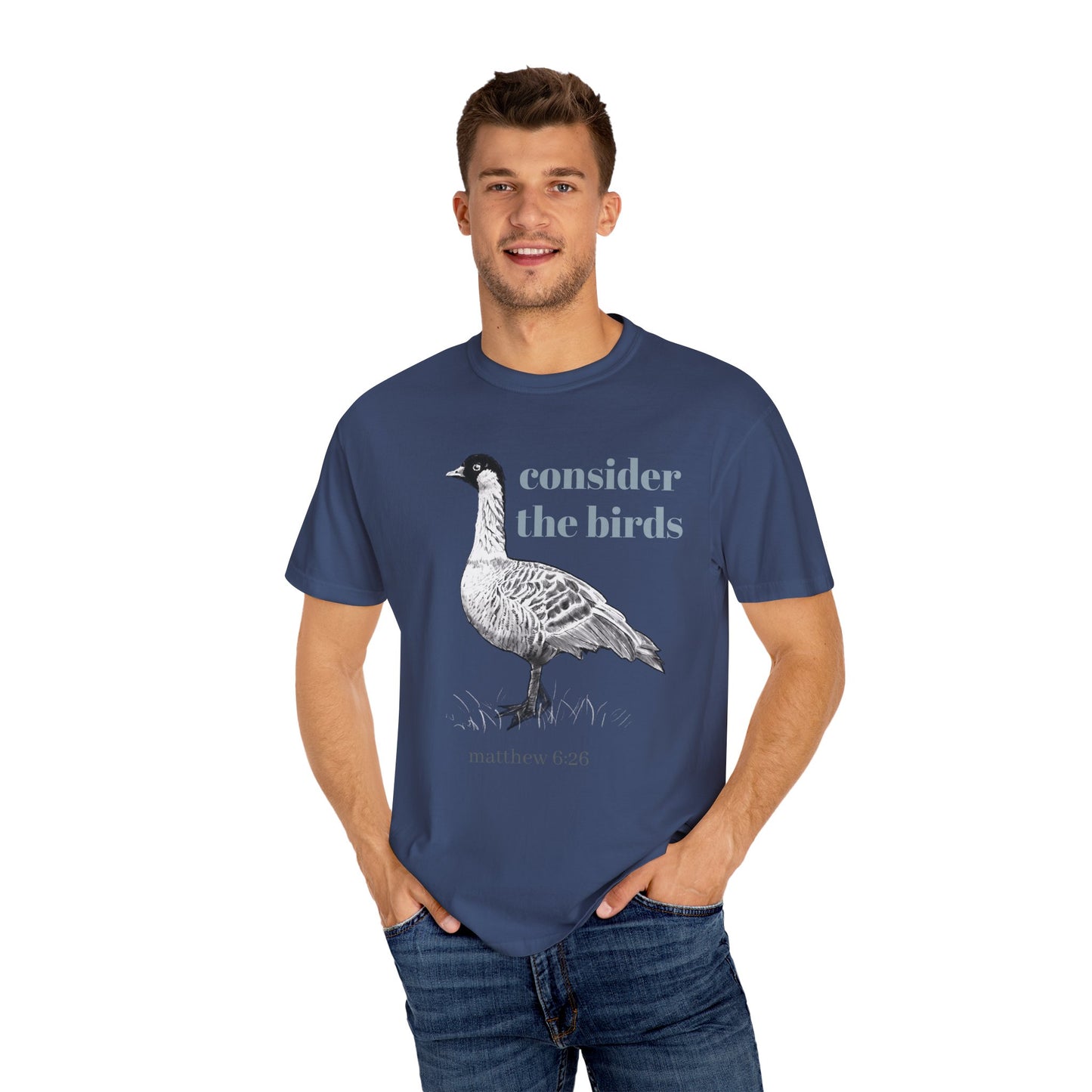 Consider the Birds T-shirt - Nene Hawaiian Goose Bird Sermon on the Mount Matthew 6 Unisex