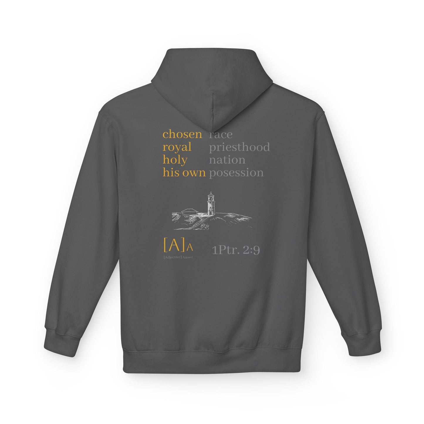 Chosen Hoodie - Lighthouse Christian Unisex Kauai Scripture Fleece, 1 Peter 2:9 Design, Sweatshirt, Gift for Men, Women, Religious Clothing