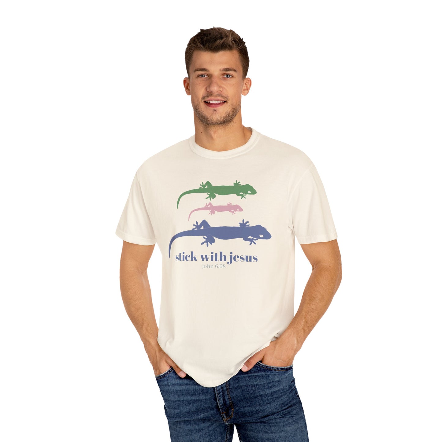 Gecko T-shirt Stick With Jesus
