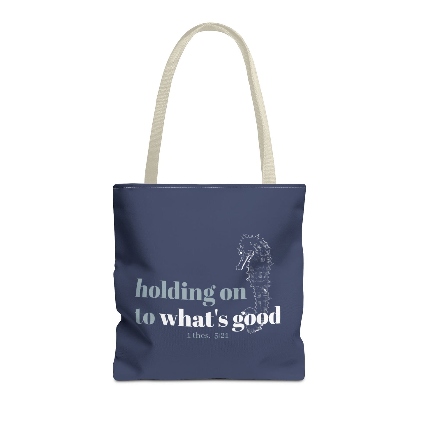 Seahorse Tote Bag - Christian Scripture Bible Verse Bag