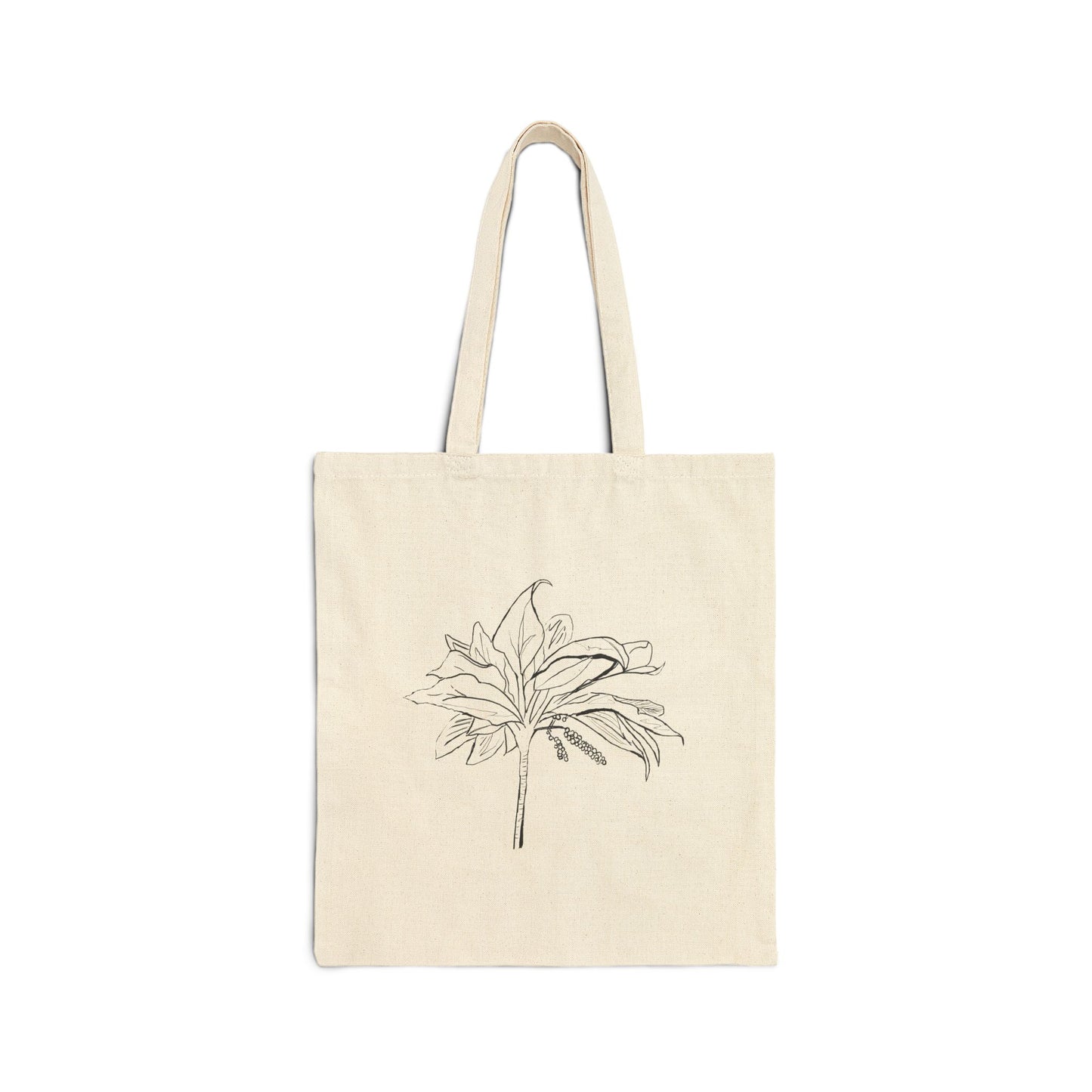 Ti Leaf on Cotton Canvas Tote Bag, Stylish Eco-Friendly Bag, Perfect for Shopping, Beach, Gifts, 'Fearfully and Wonderfully Made'