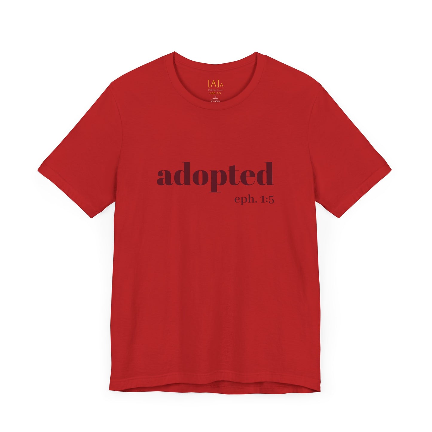 Bible Verse Tee - 'Adopted' Unisex Jersey Short Sleeve Shirt