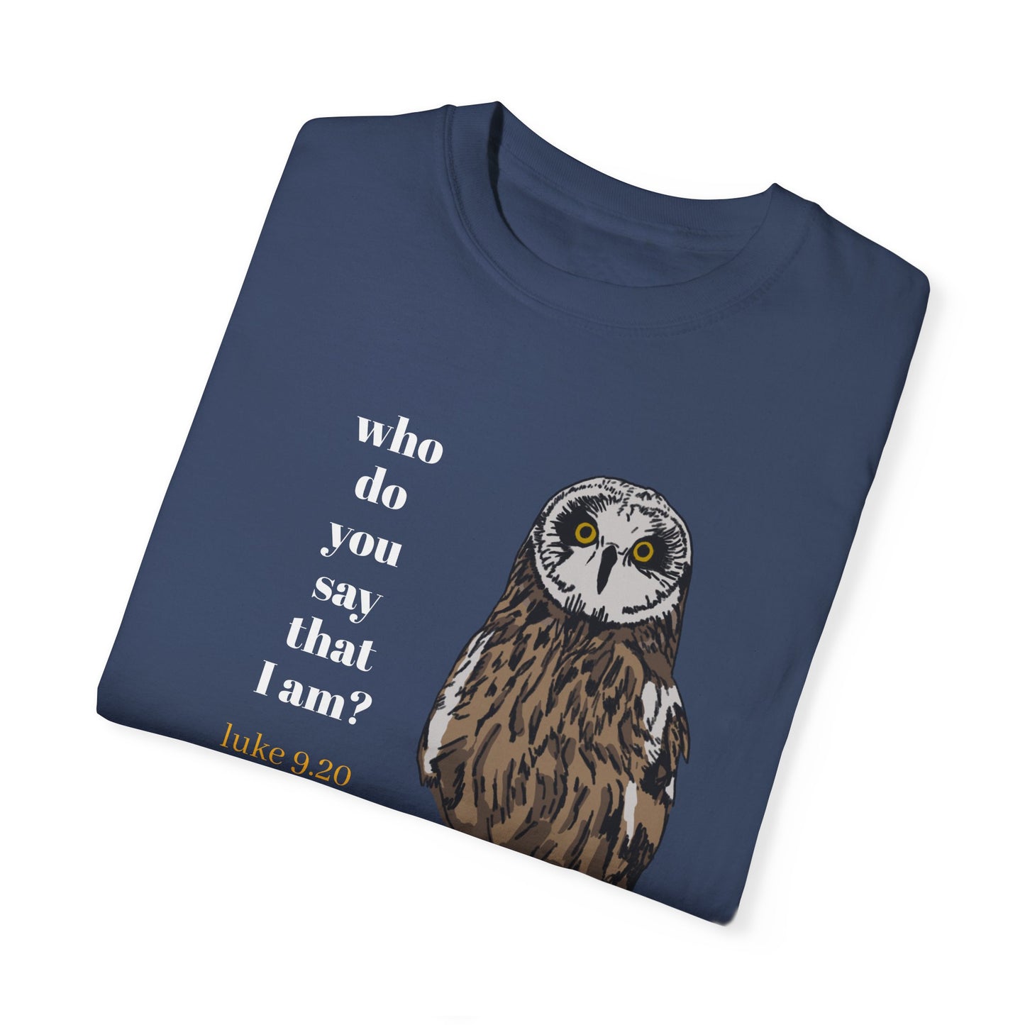 Pueo Who Do You Say That I Am - Owl T-shirt, Hawaiian Barn Owl Bird, Christian Faith Gift, Vintage Style Top, Religious Graphic Apparel