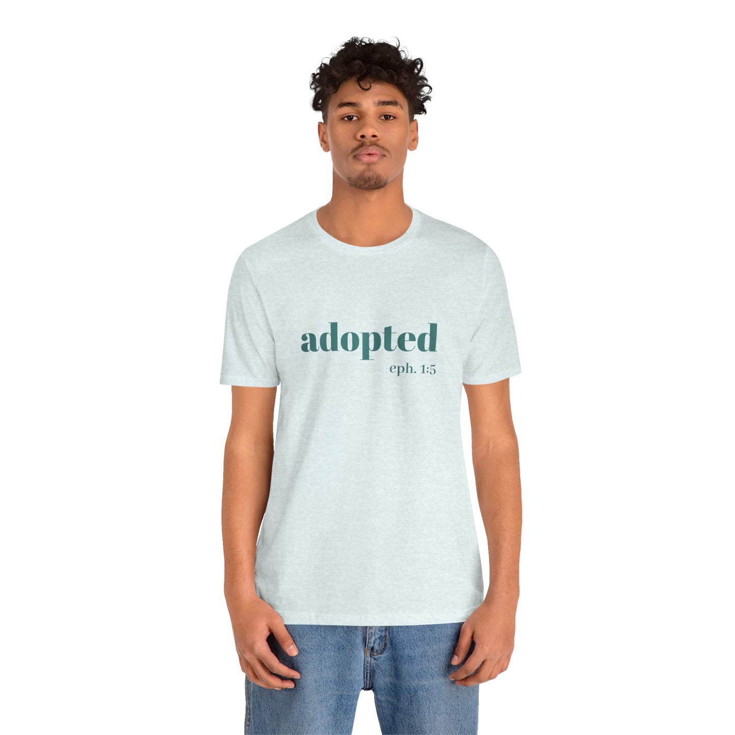 Bible Verse Tee - 'Adopted' Unisex Jersey Short Sleeve Shirt