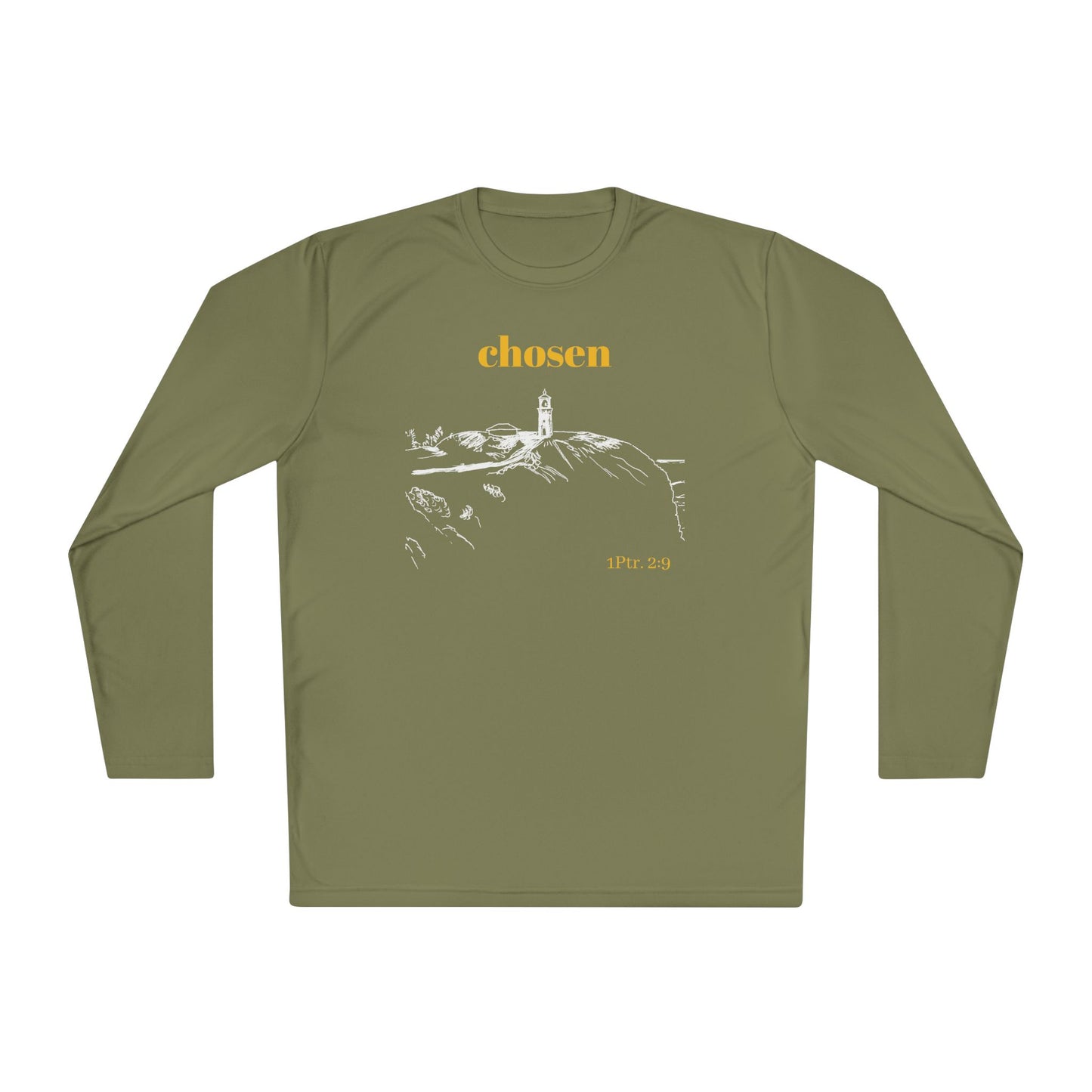 Chosen Lighthouse Longsleeve, Christian Shirt, Light of Faith Unisex Tee, 1 Peter 2:9 Verse Shirt, Comfort Layering Top, Religious Tee