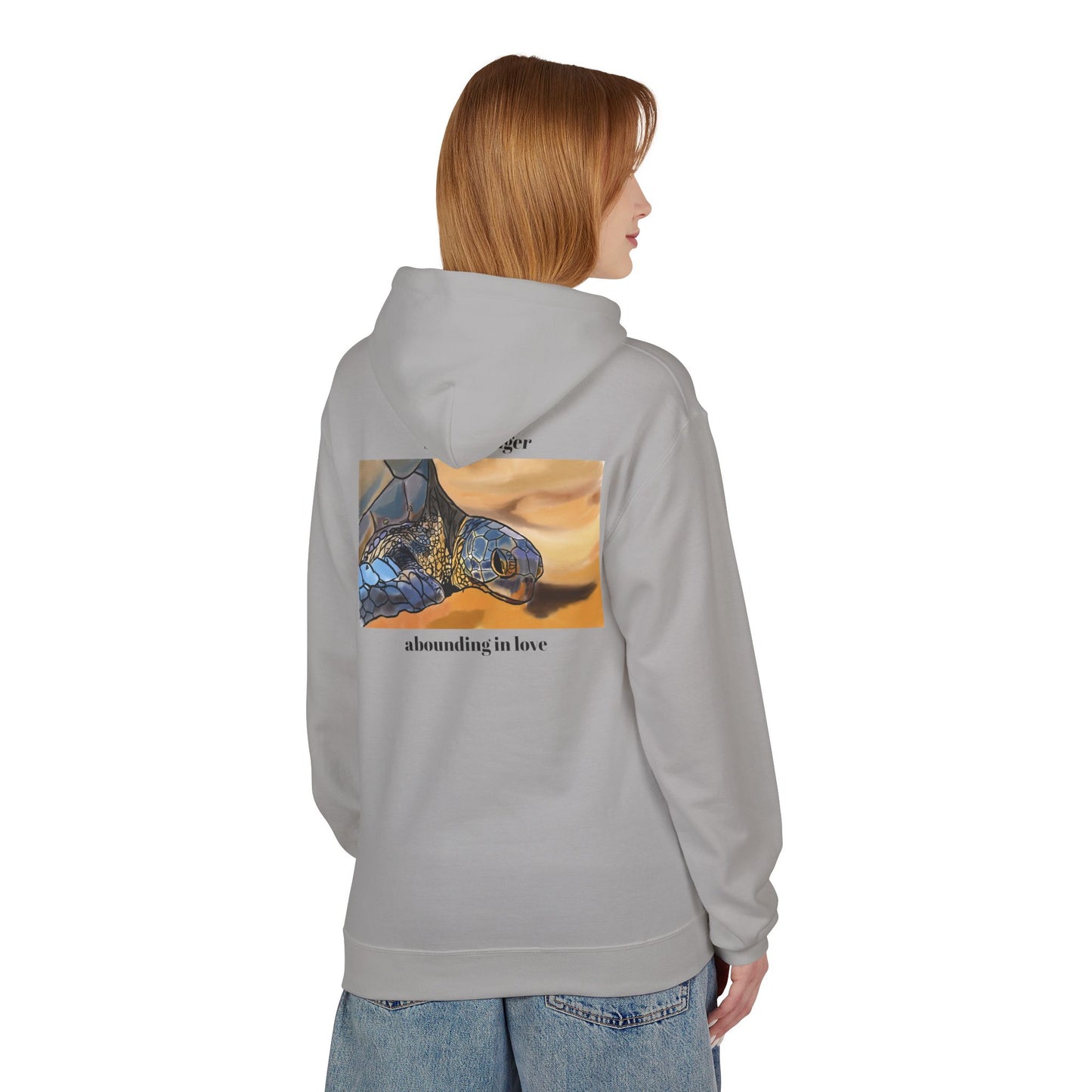 Abounding in Love Turtle Hoodie, Honu, Slow to Anger Unisex Sweatshirt Christian Religious Bible Verse Tee, Inspirational Jumper, Gift
