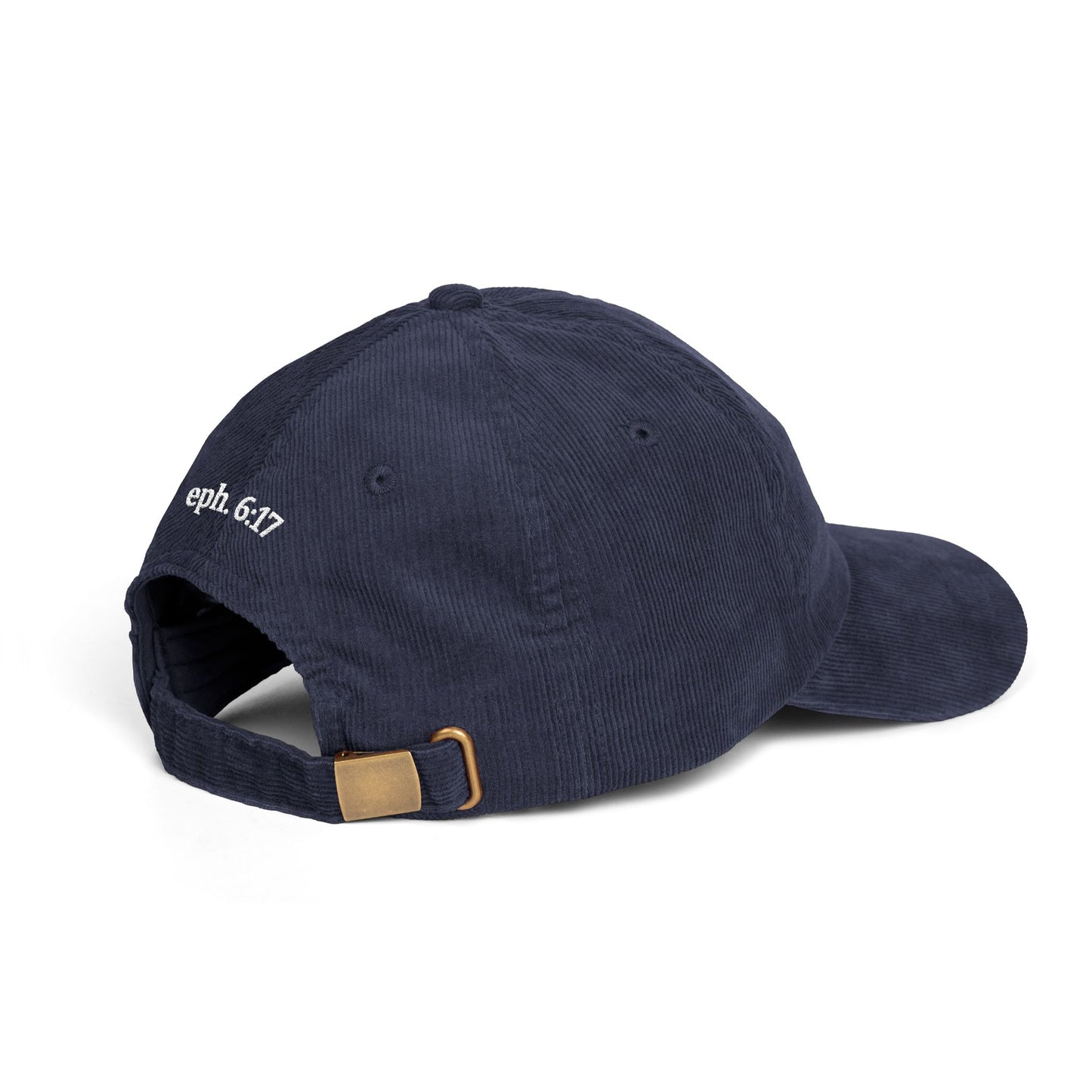Saved By Grace Corduroy Cap — Embroidered Christian Baseball Hat (Eph. 6:17)
