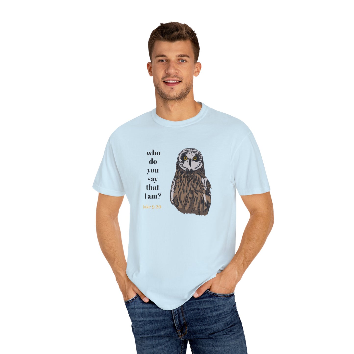 Pueo Who Do You Say That I Am - Owl T-shirt, Hawaiian Barn Owl Bird, Christian Faith Gift, Vintage Style Top, Religious Graphic Apparel