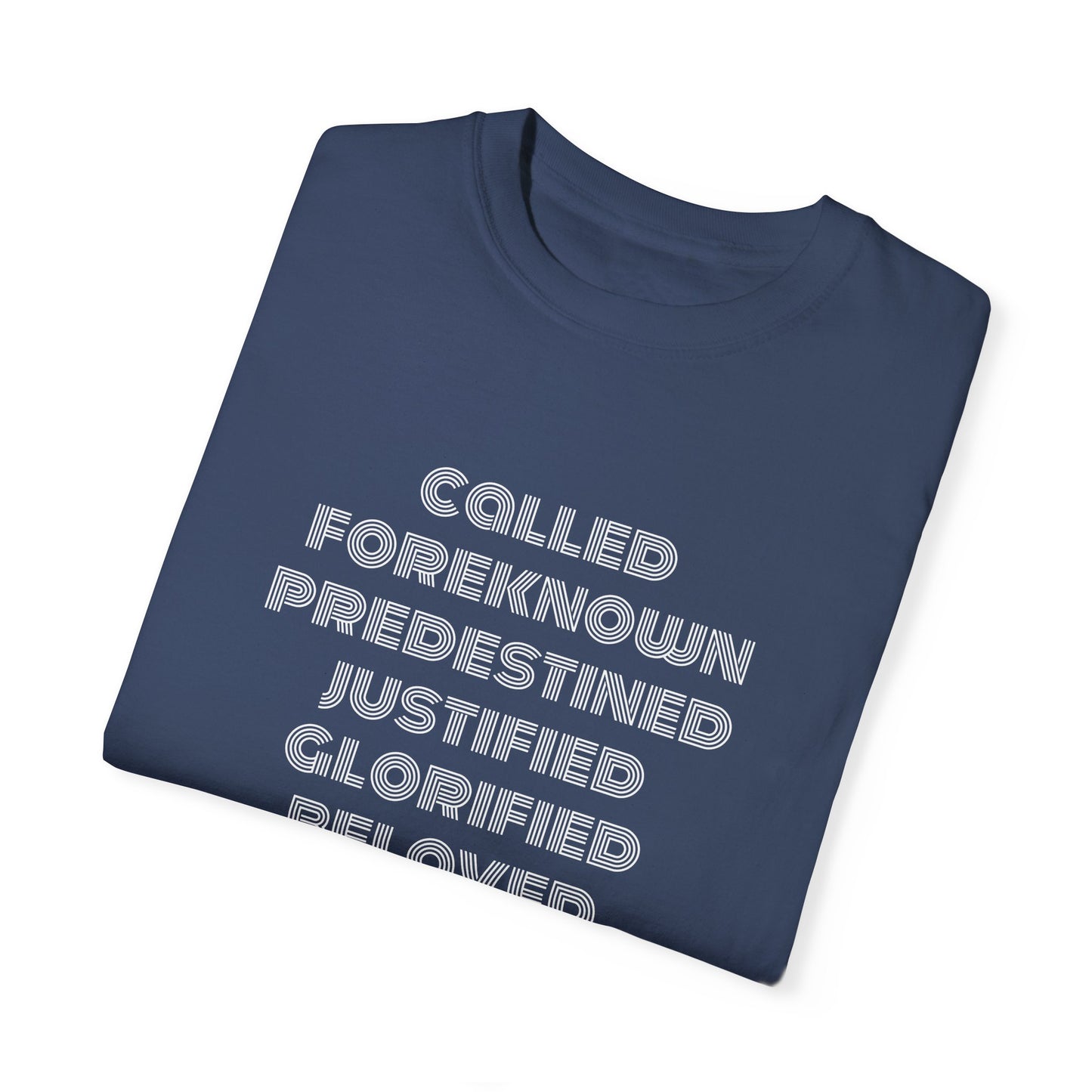 Bible Verse Comfort Colors T-shirt, Romans 8:28-30 Called Predestined Justified Glorified Beloved, Unisex Garment-Dyed Tee, Christian