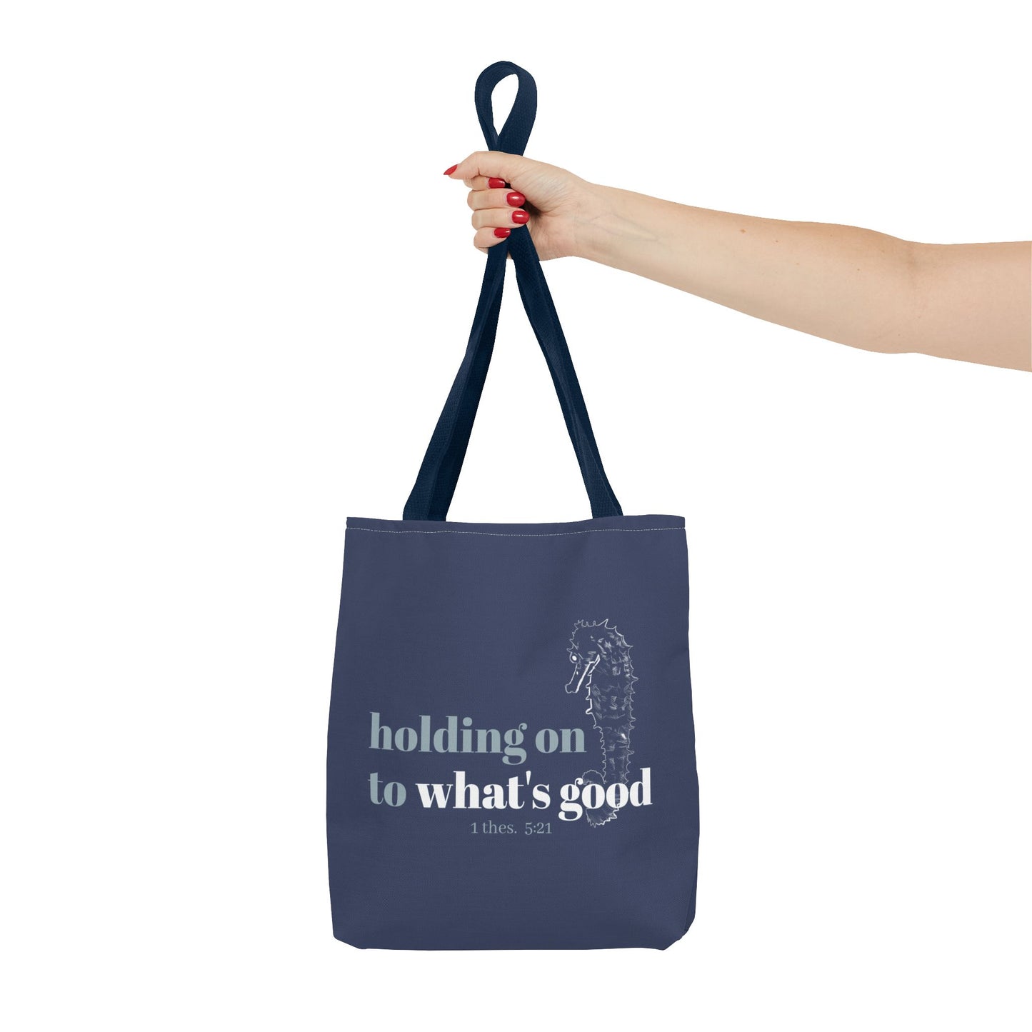 Seahorse Tote Bag - Christian Scripture Bible Verse Bag