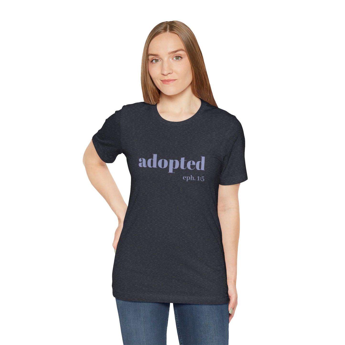 Bible Verse Tee - 'Adopted' Unisex Jersey Short Sleeve Shirt
